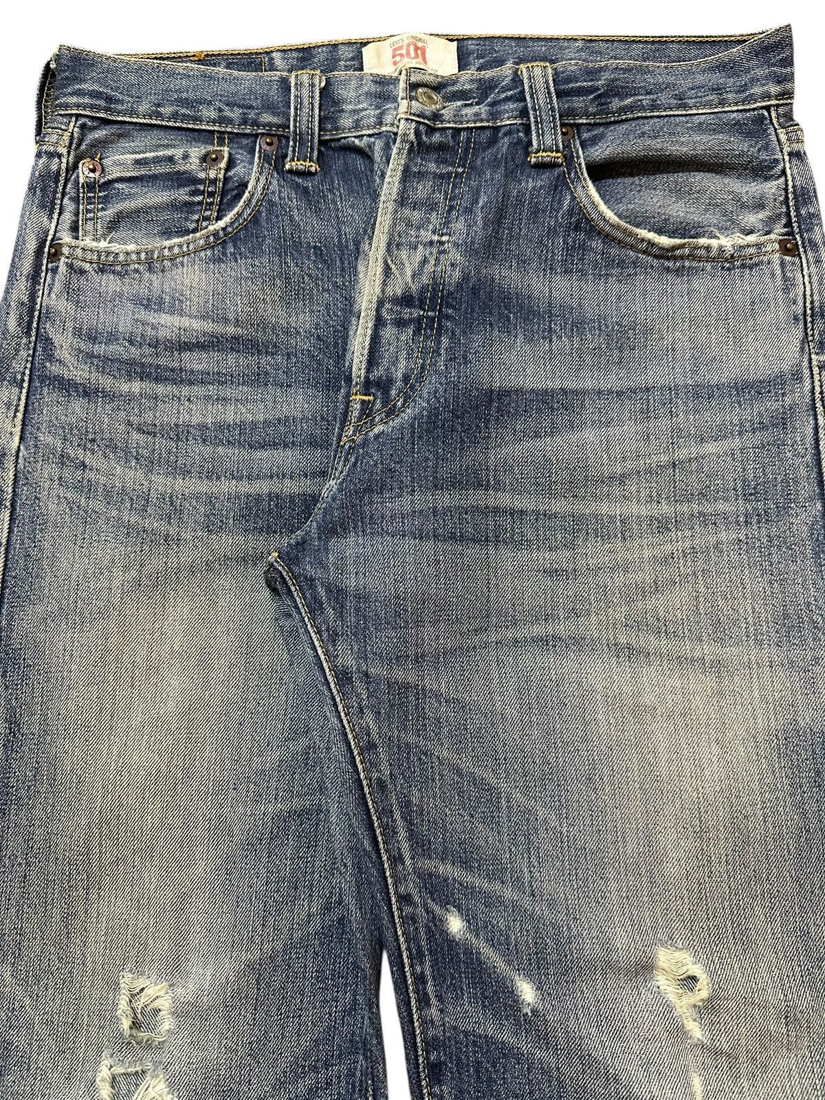 Levi's Vintage Levis 501 Blue Faded Wash Distressed Style Jeans Size US 30 / EU 46 - 4 Thumbnail