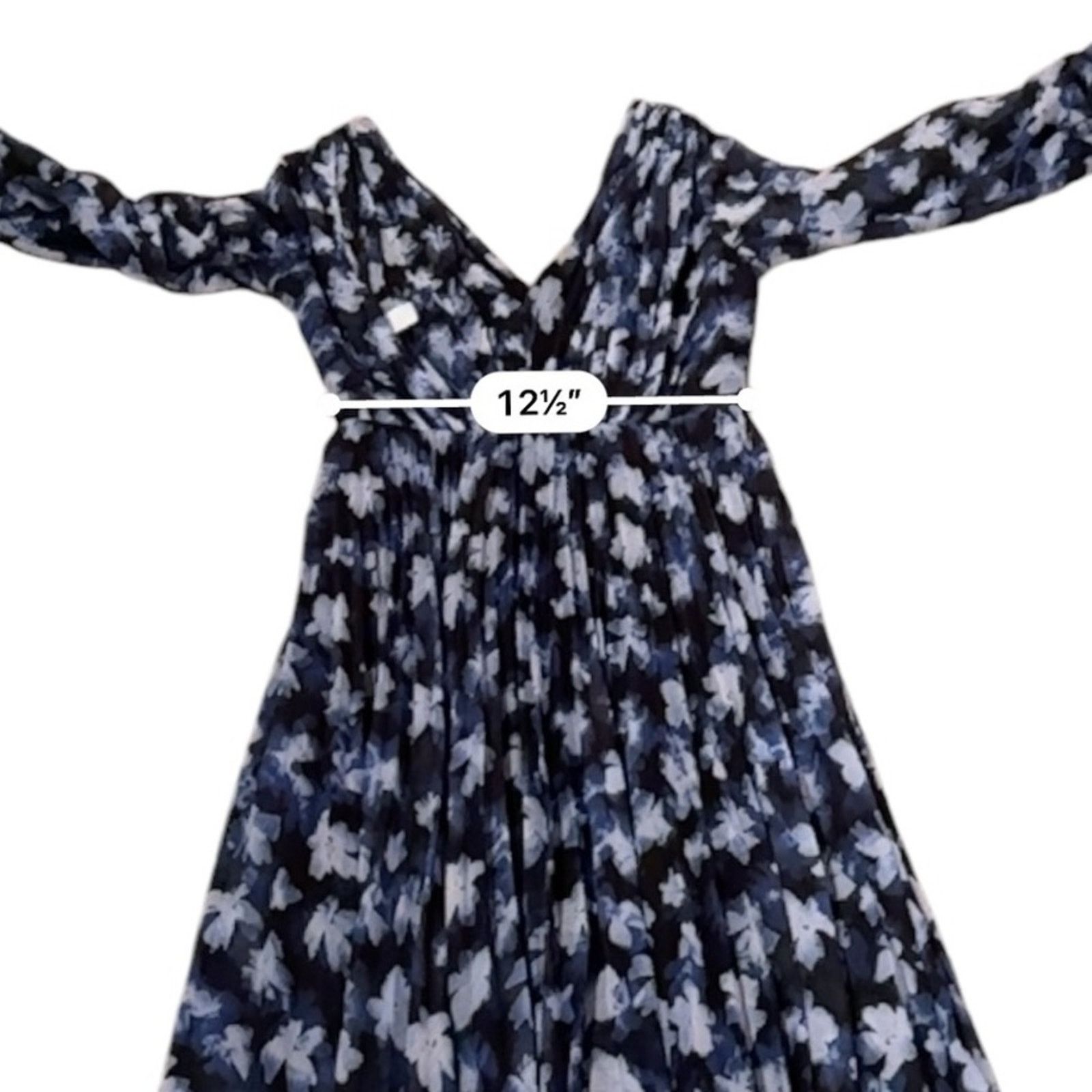 Monique Lhuillier RTR ML Monique Lhuillier Melanie Black White & Blue Dress Size XS / US 0-2 / IT 36-38 - 13 Thumbnail
