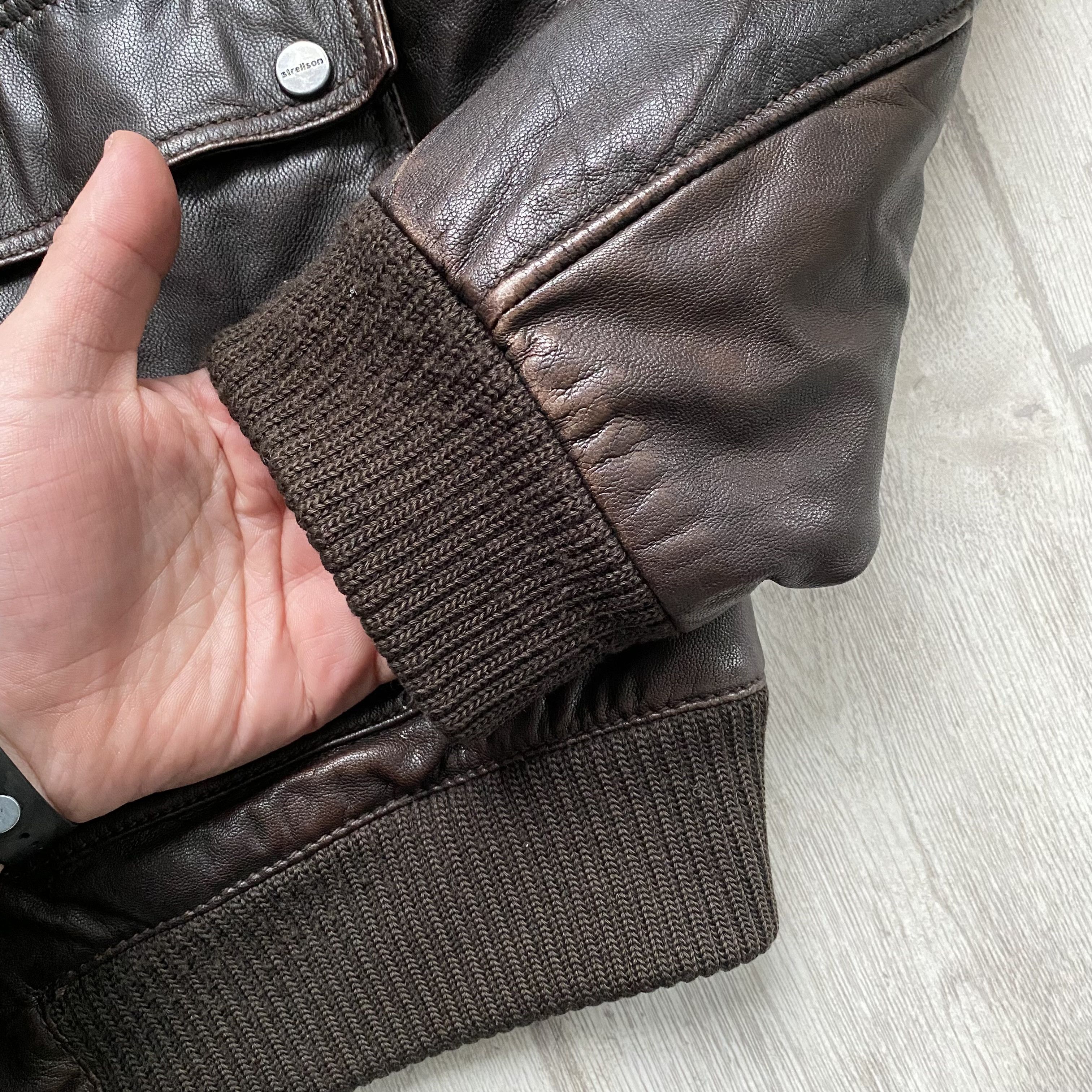 Genuine Leather Vintage Strellson Brown Real Leather Racing Moto Jacket Size US L / EU 52-54 / 3 - 7 Thumbnail