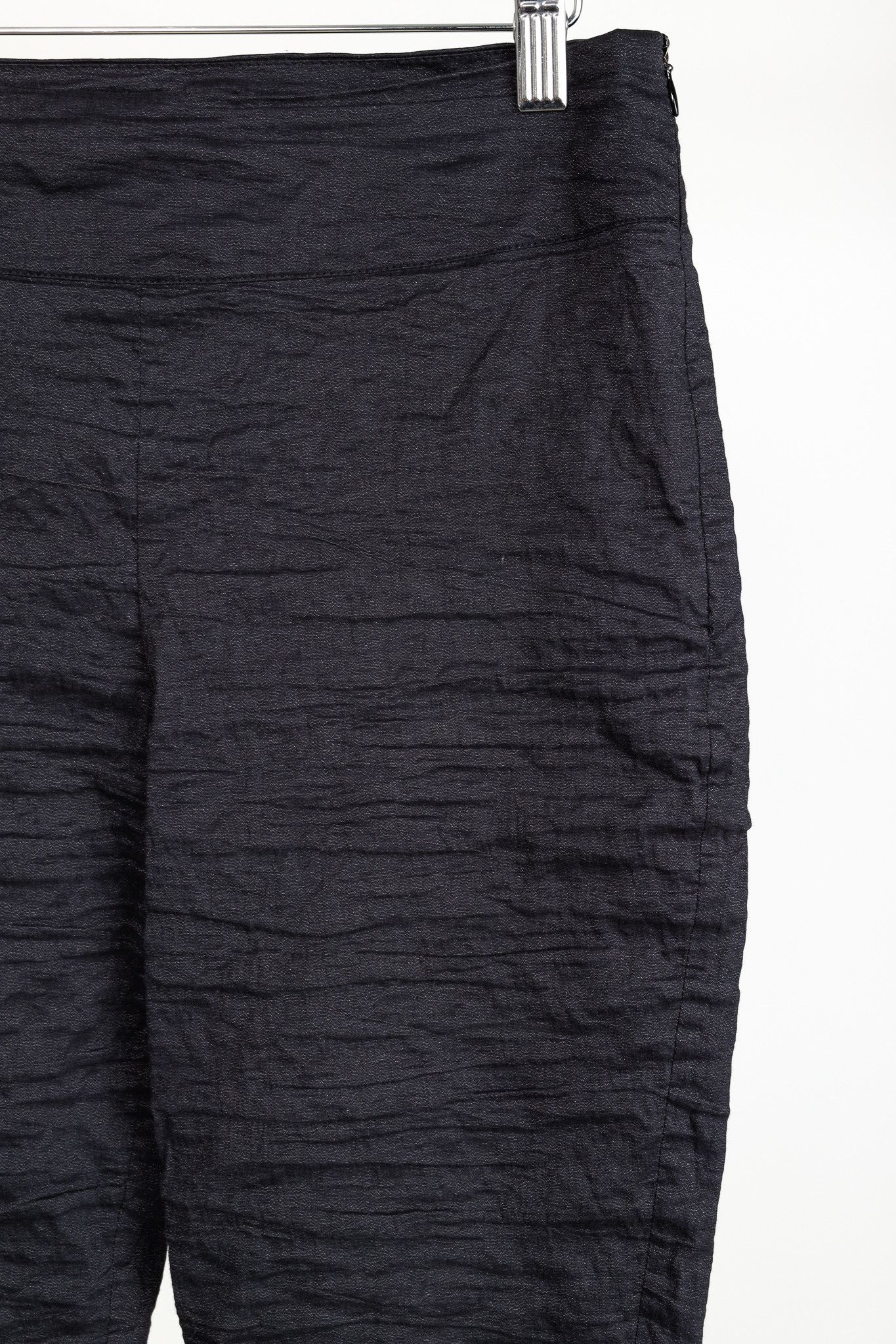Sarah Pacini Sarah Pacini Navy Wrinkled-Cotton Leggings Size 29" - 4 Thumbnail