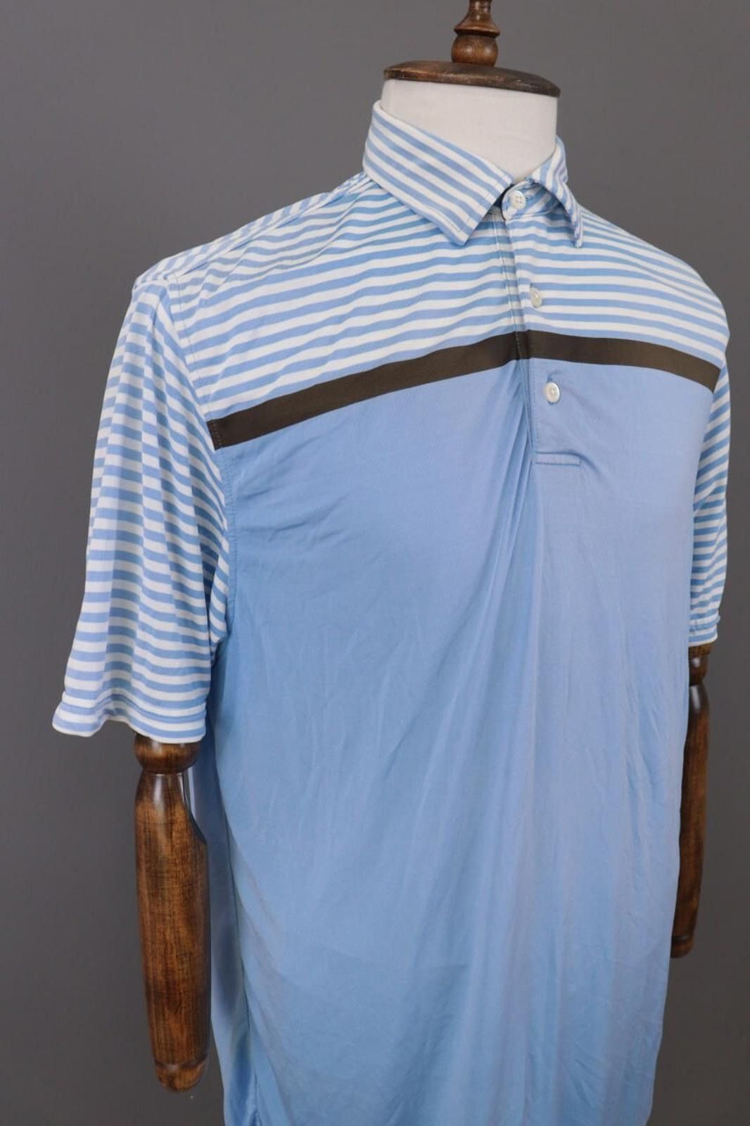 Fjallraven FJ FootJoy Athletic Fit Blue Striped Golf Polo Shirt Size L Size US L / EU 52-54 / 3 - 6 Thumbnail