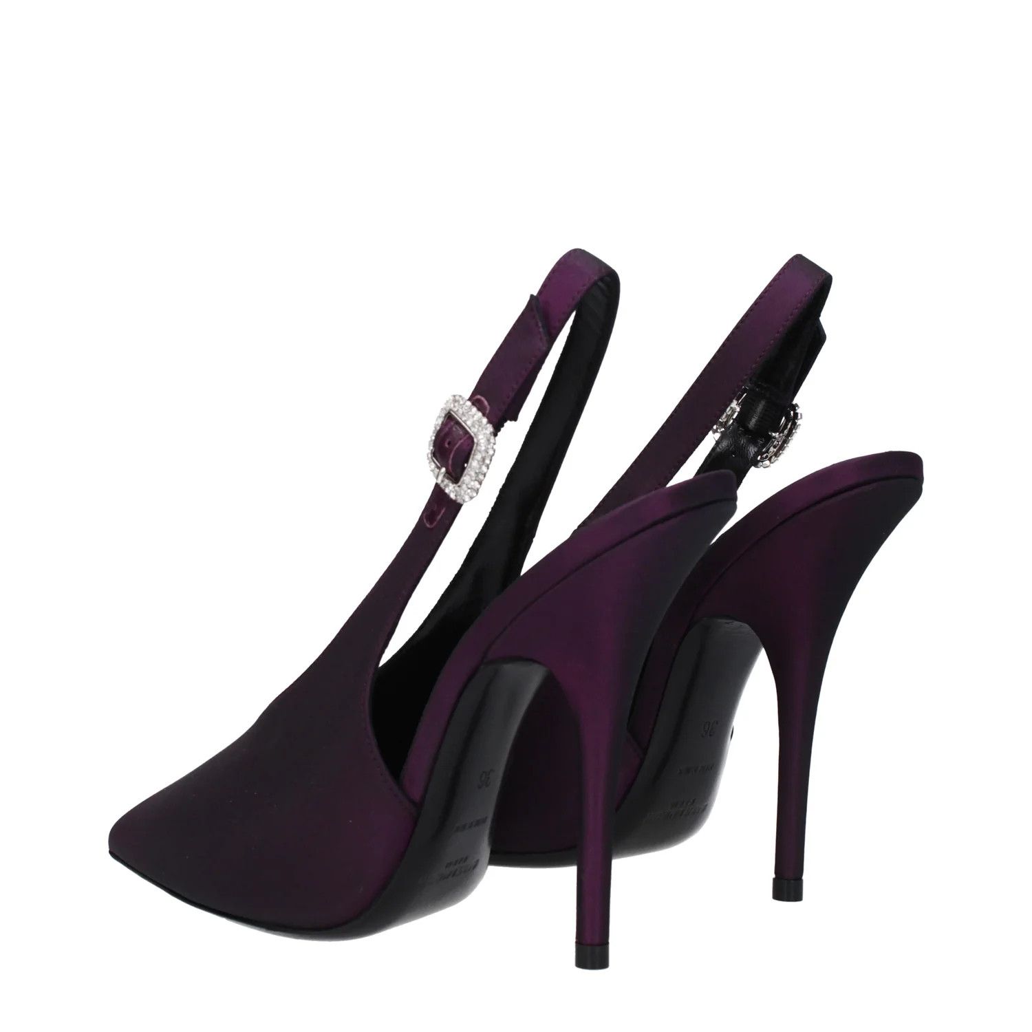 Saint Laurent Paris ob1o1e1124 Satin Sandals in Violet/Plum Size US 7 / IT 37 - 4 Thumbnail