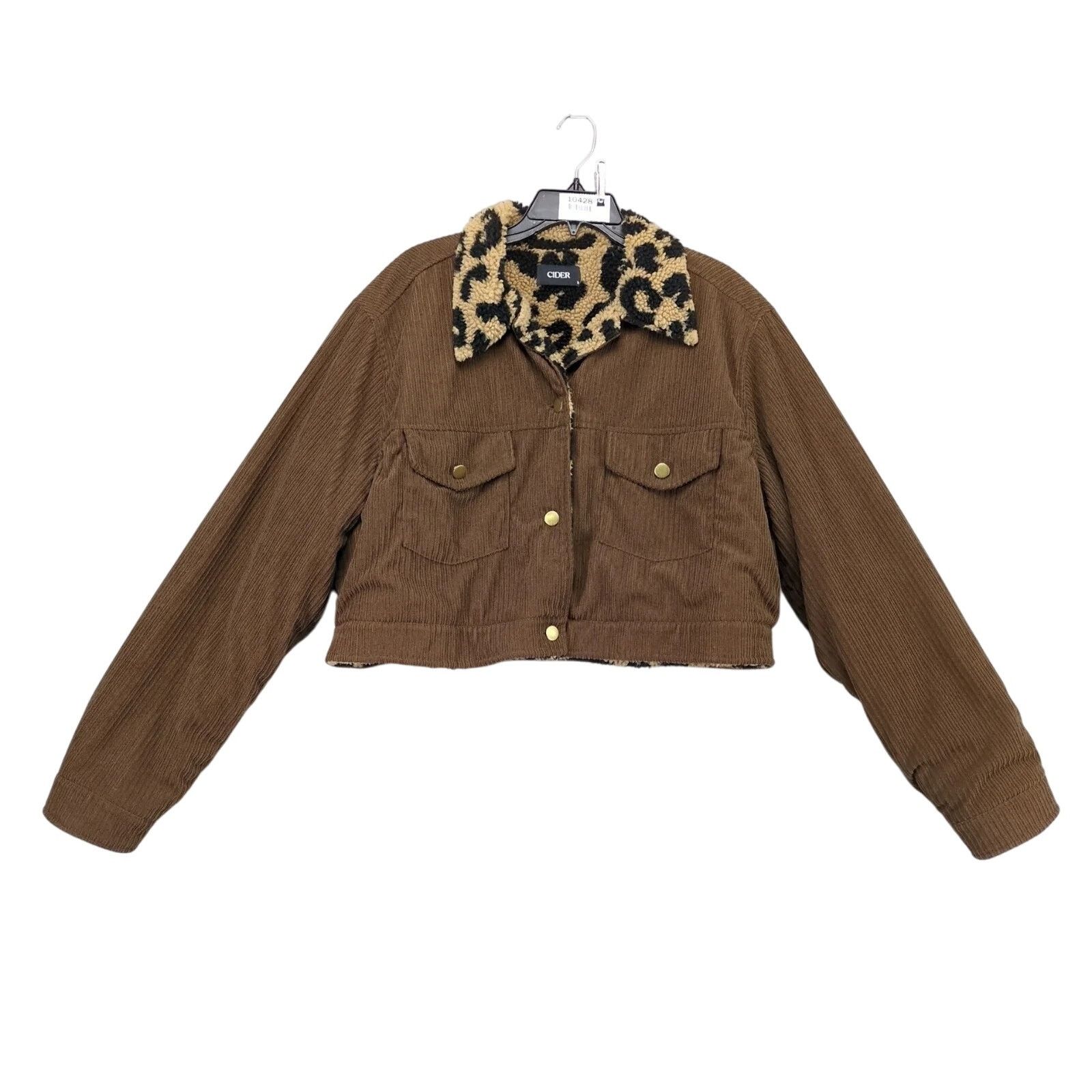 Cider Cider Animal Print Fleece Lined Brown Corduroy Jacket XL Size XL / US 12-14 / IT 48-50 - 1 Thumbnail