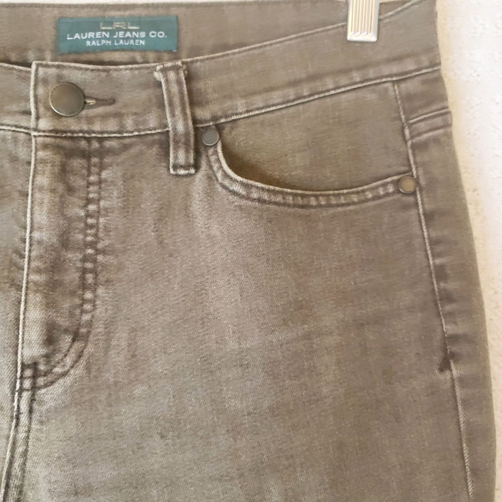 Ralph Lauren Lauren Jean Co. Jeans Brown Denim 30x30 5-Pocket Zip Button Logo Classic Straight Womens Size 4 Distressed No N/A Size 27" / US 4 / IT 40 - 7 Thumbnail