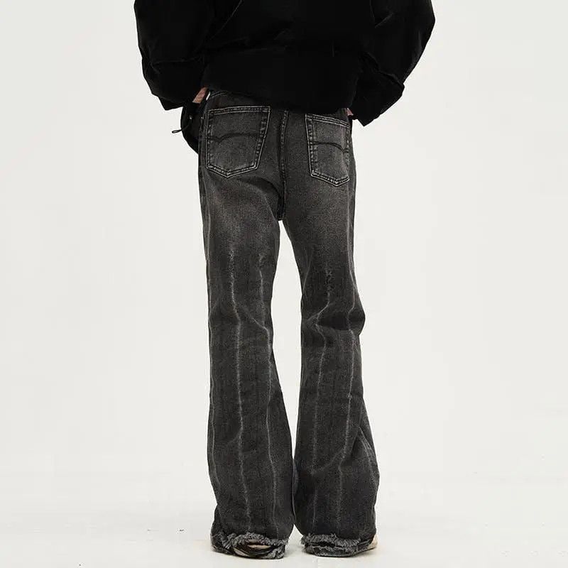 Designer × Japanese Brand Faded y2k Black Ripped Flare jeans Size US 33 - 4 Thumbnail