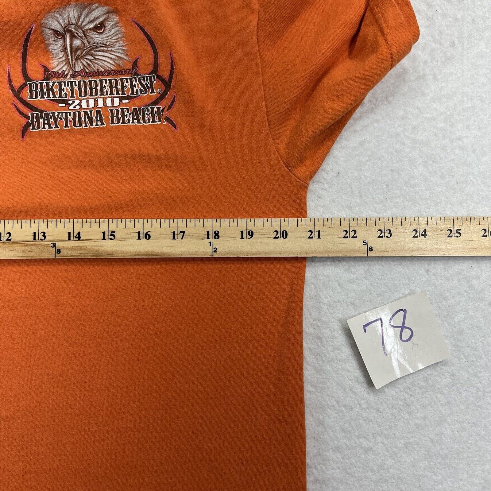 Delta Daytona Beach 2010 Biketoberfest Large Orange Graphic TShirt Size US L / EU 52-54 / 3 - 8 Thumbnail