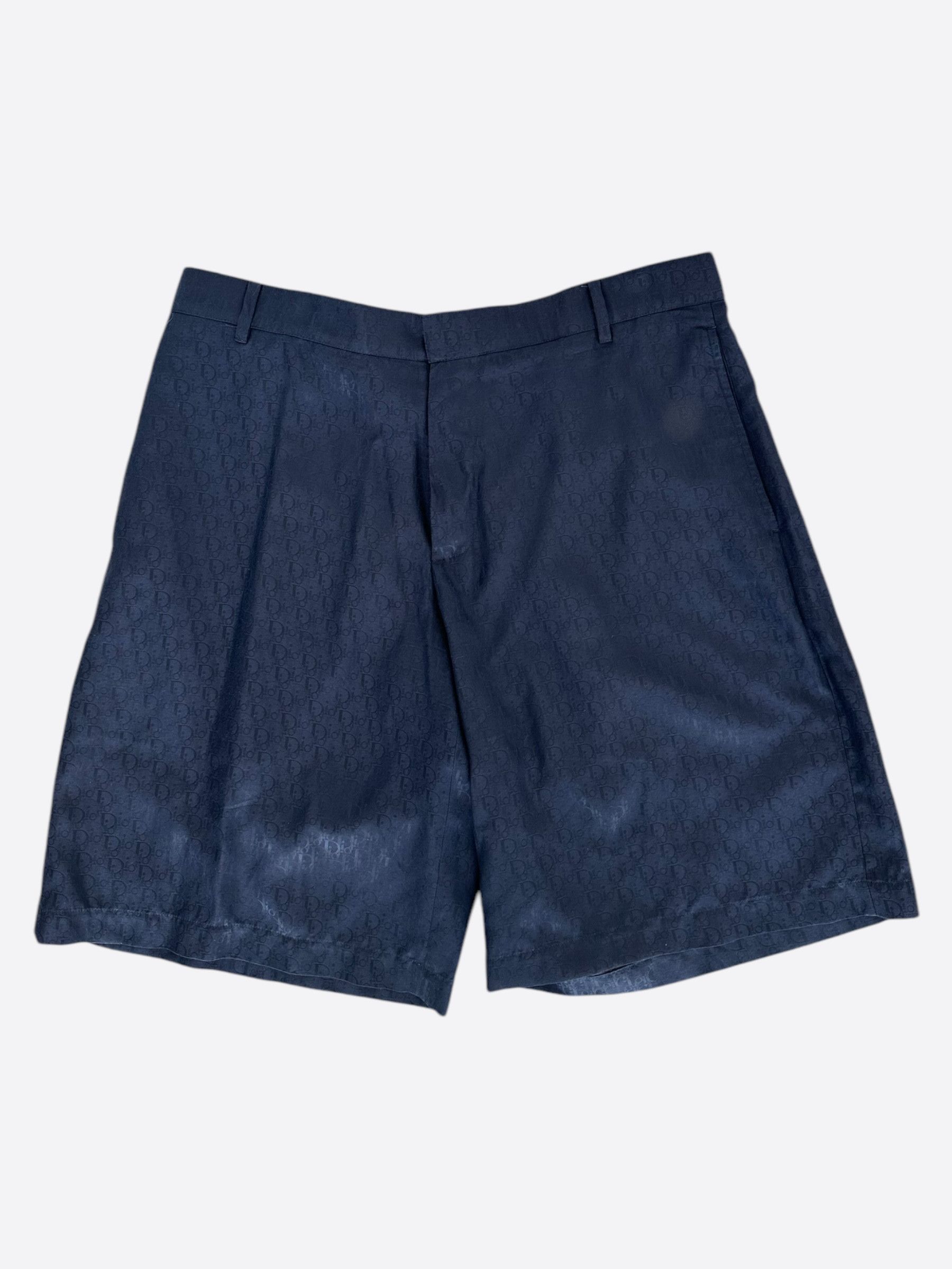 Dior Dior Blue Oblique Silk Shorts Size US 36 / EU 52 - 1 Thumbnail