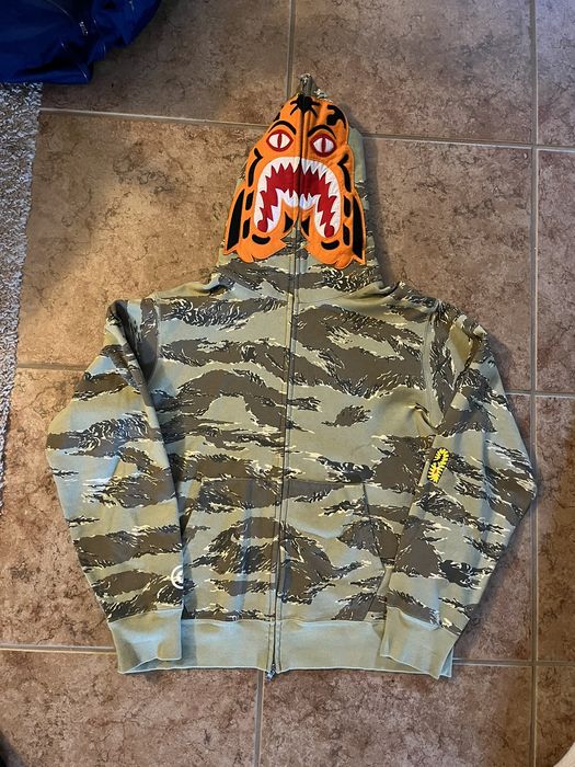 Bape Tiger Camo Tiger Full Zip Hoodie Grailed