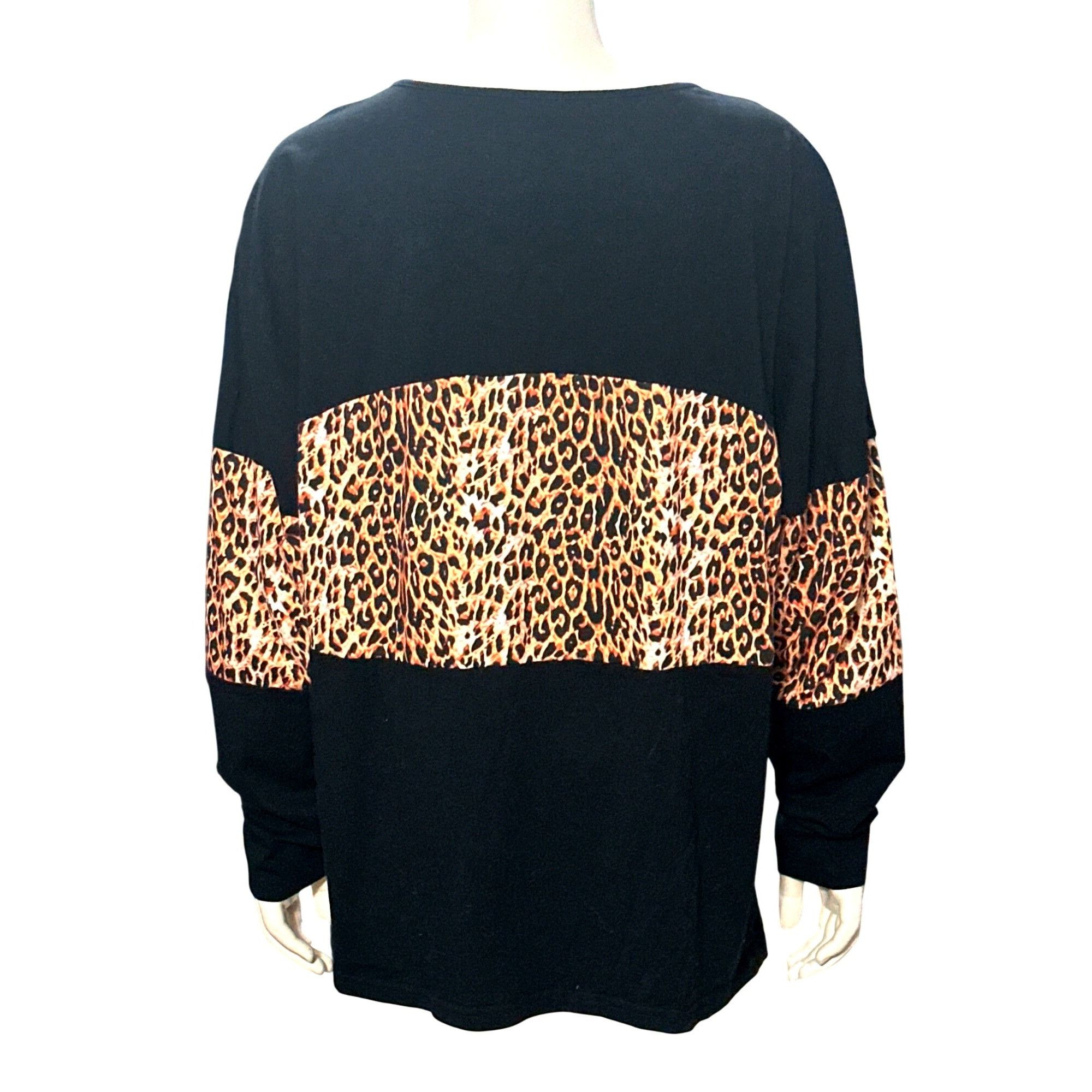 Other CCC Color Block Pullover Blouse Leopard Print Tunic Raglan L Size L / US 10 / IT 46 - 3 Thumbnail