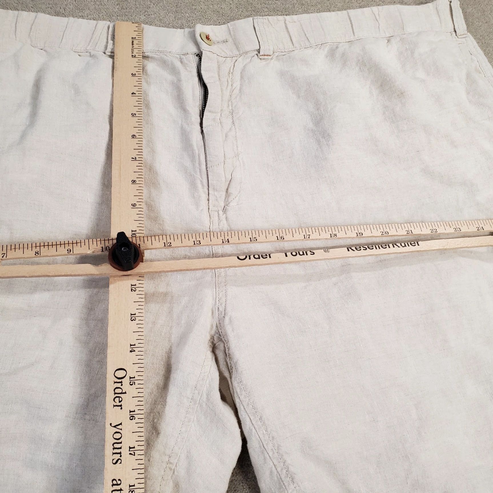 Tommy Bahama Tommy Bahama Relax Linen Shorts Mens 3XB Beige Chinos Flat Front Lightweight Big & Tall Casual Outdoor Pockets Logo Linen Size US 34 / EU 50 - 5 Thumbnail