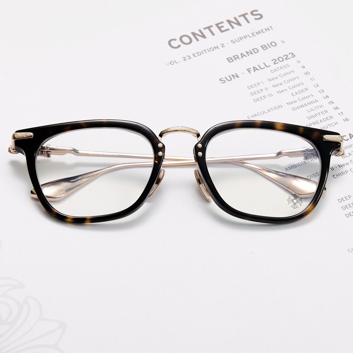 Chrome Hearts CHROME HEARTS CLOACO DARK TORTOISE/ GOLD PLATED GLASSES Size ONE SIZE - 6 Thumbnail