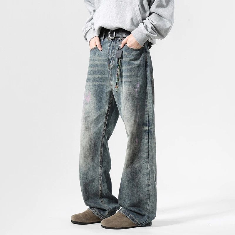 Japanese Brand × Vintage Loose jeans printing korean style Size US 33 - 4 Thumbnail