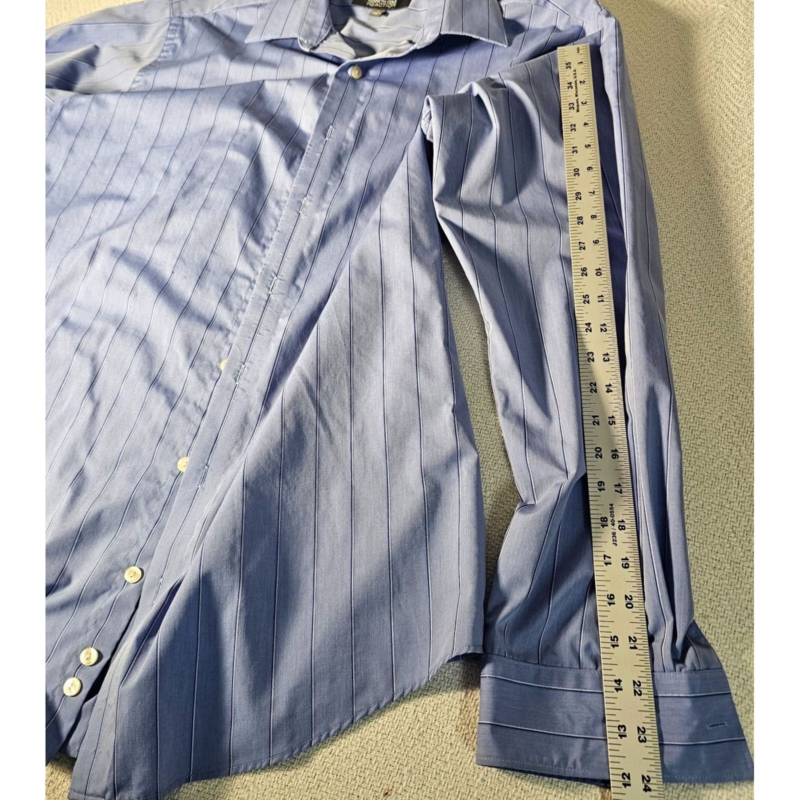 Kenneth Cole Kenneth Cole Reaction Shirt Men Large Blue Stripe Regular Fit Non-Iron Wrinkle Free Casual Dress Shirt Regular Fit Mens Blue Striped Shirt Size US L / EU 52-54 / 3 - 6 Thumbnail