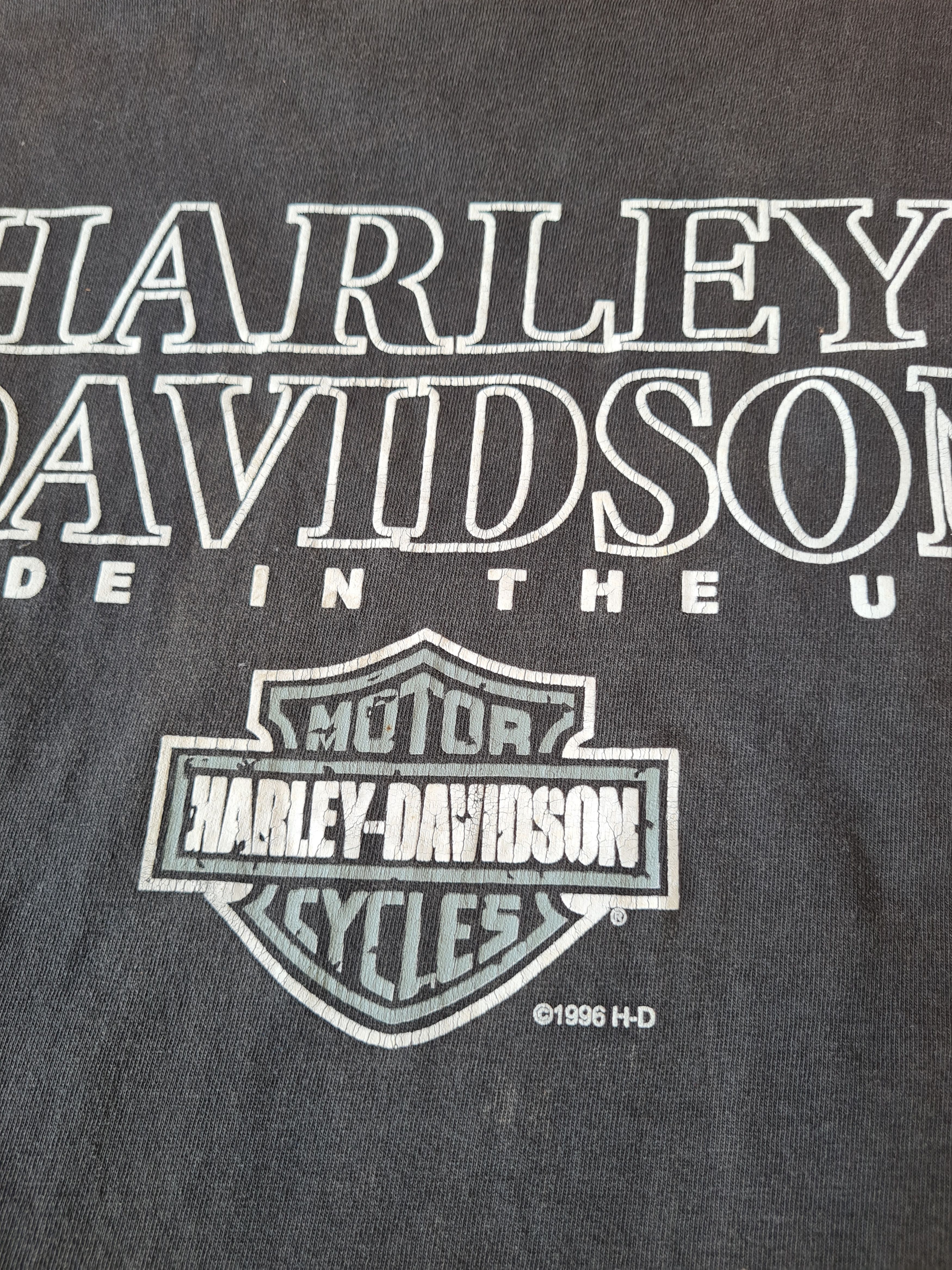 Harley Davidson Vtg Harley Davidson Tee Black Sun Faded Size US M / EU 48-50 / 2 - 8 Thumbnail