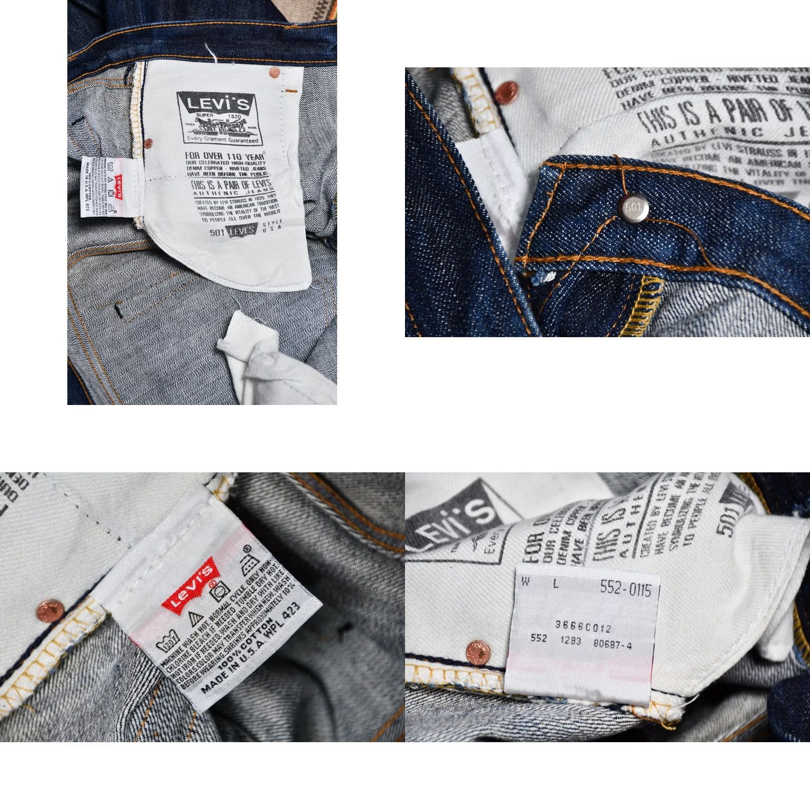 Levi's VINTAGE Levi's 501 Jeans Mens White/Blue Denim 5-Pocket Made USA W36 L34 Straight Big Waist 501 Size US 36 / EU 52 - 8 Thumbnail