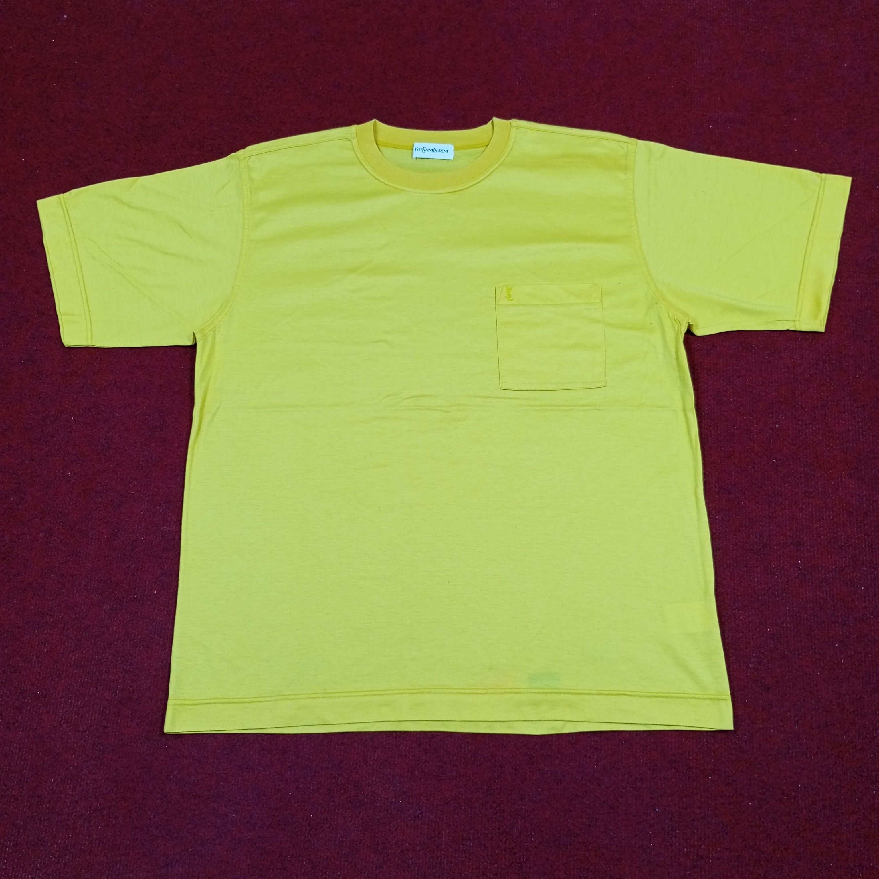 Vintage × Yves Saint Laurent Yves Saint Laurent Small Logo Pocket Design Tshirt Size US L / EU 52-54 / 3 - 1 Thumbnail