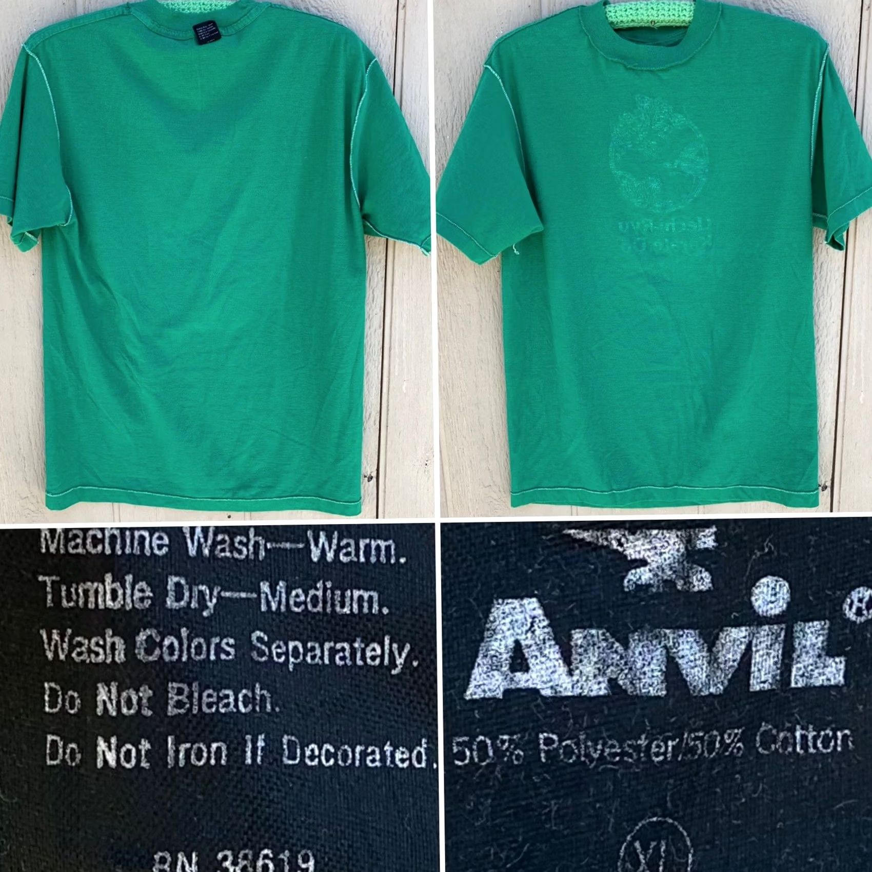 Anvil VINTAGE Anvil Uechi-Ryu Karate Do t-shirt Short Sleeve XL Made in USA Green 80s Graphic Tee Mens Size US XL / EU 56 / 4 - 7 Thumbnail