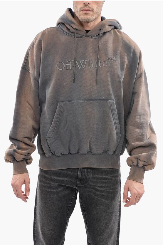 Pre-owned Off-white Laundry Hoodie Bookish With Front Pocket In Grey