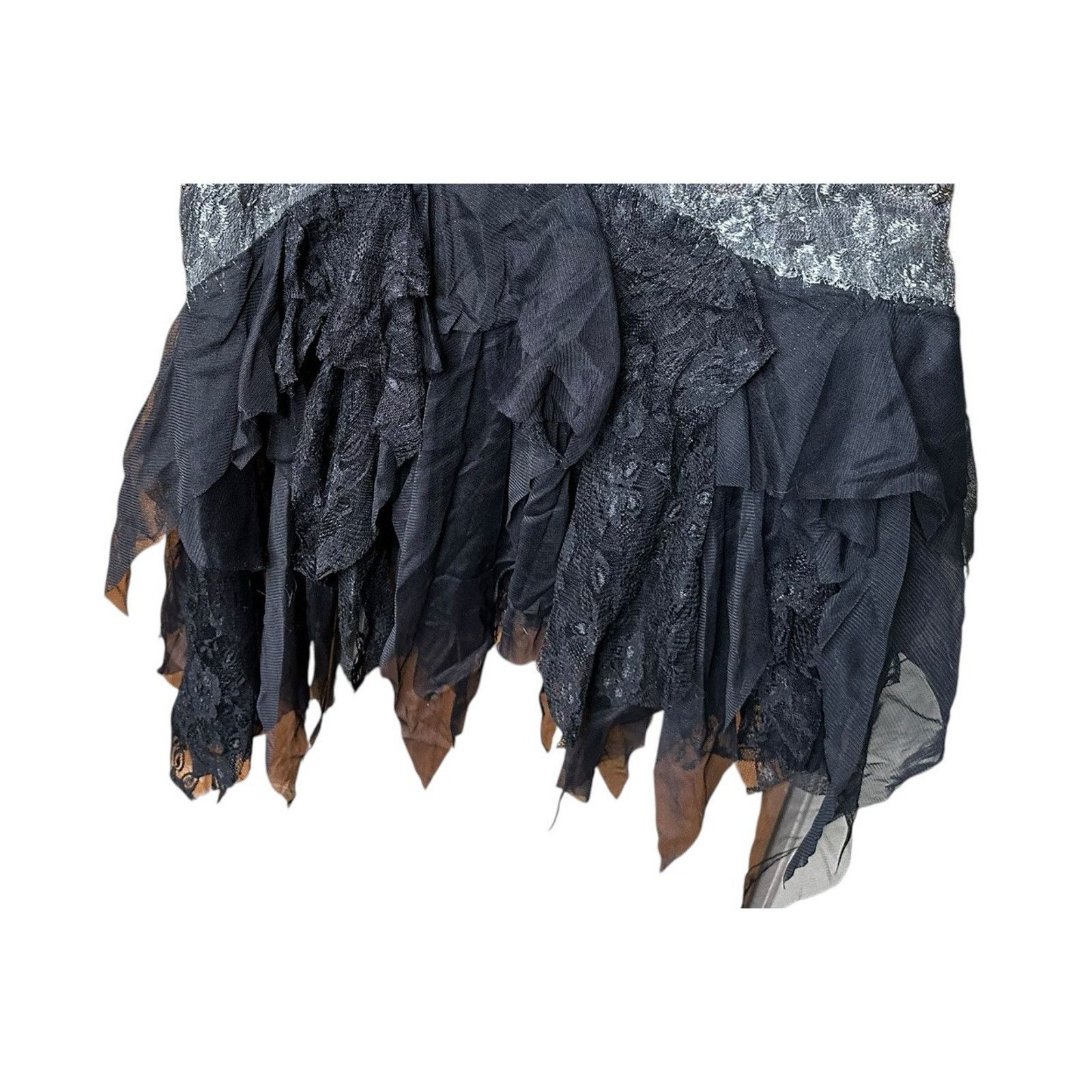 Other Chagall Gray Black Lace Ruffle Bead Sequin Embellished Skirt Size 28" / US 6 / IT 42 - 3 Thumbnail