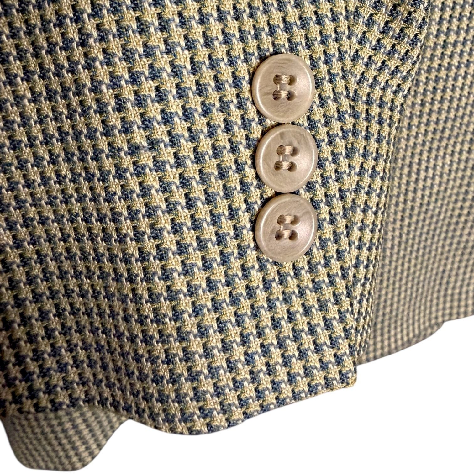 Pierre Cardin Vtg Pierre Cardin Brown & Green Houndstooth Men's Blazer 44R Size 44R - 12 Thumbnail