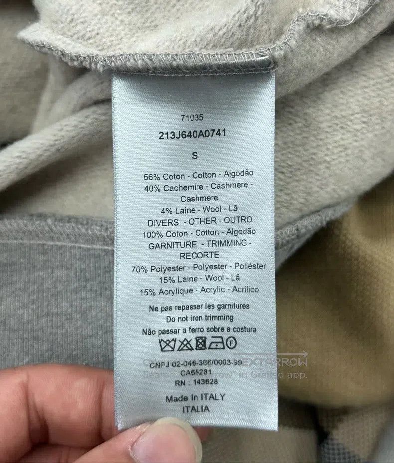 Dior Dior Grey chest embroidered letter logo hooded sweatshirt Size US S / EU 44-46 / 1 - 4 Thumbnail