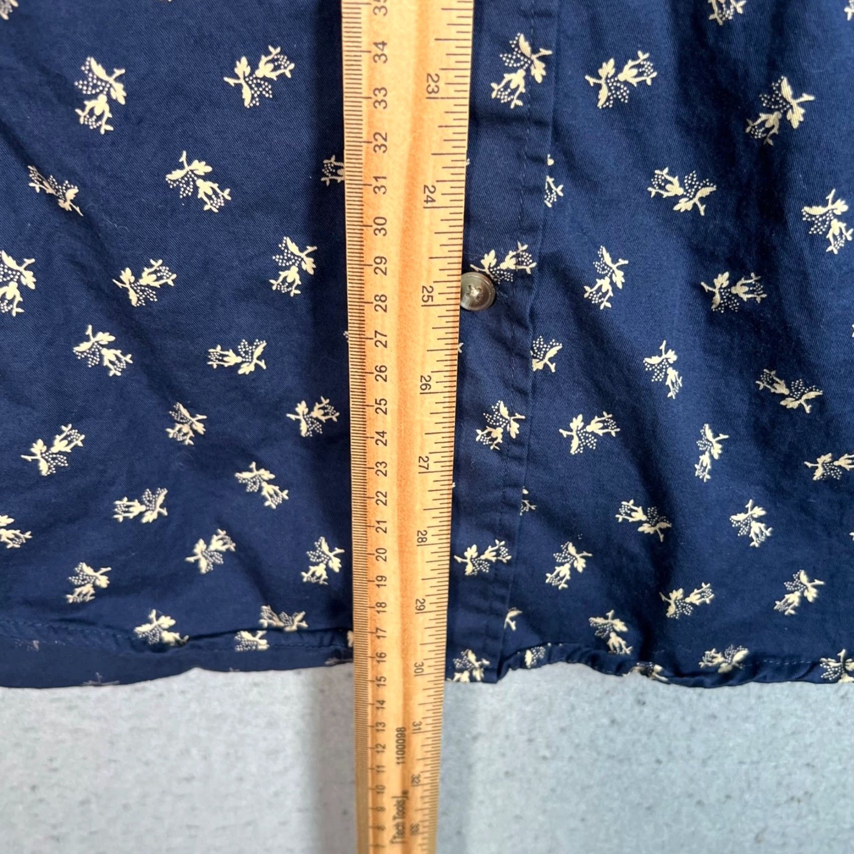 Frank And Oak Frank & Oak Shirt Mens Medium Navy Blue Floral Print Cotton Button-Up Shirt Size US M / EU 48-50 / 2 - 7 Thumbnail