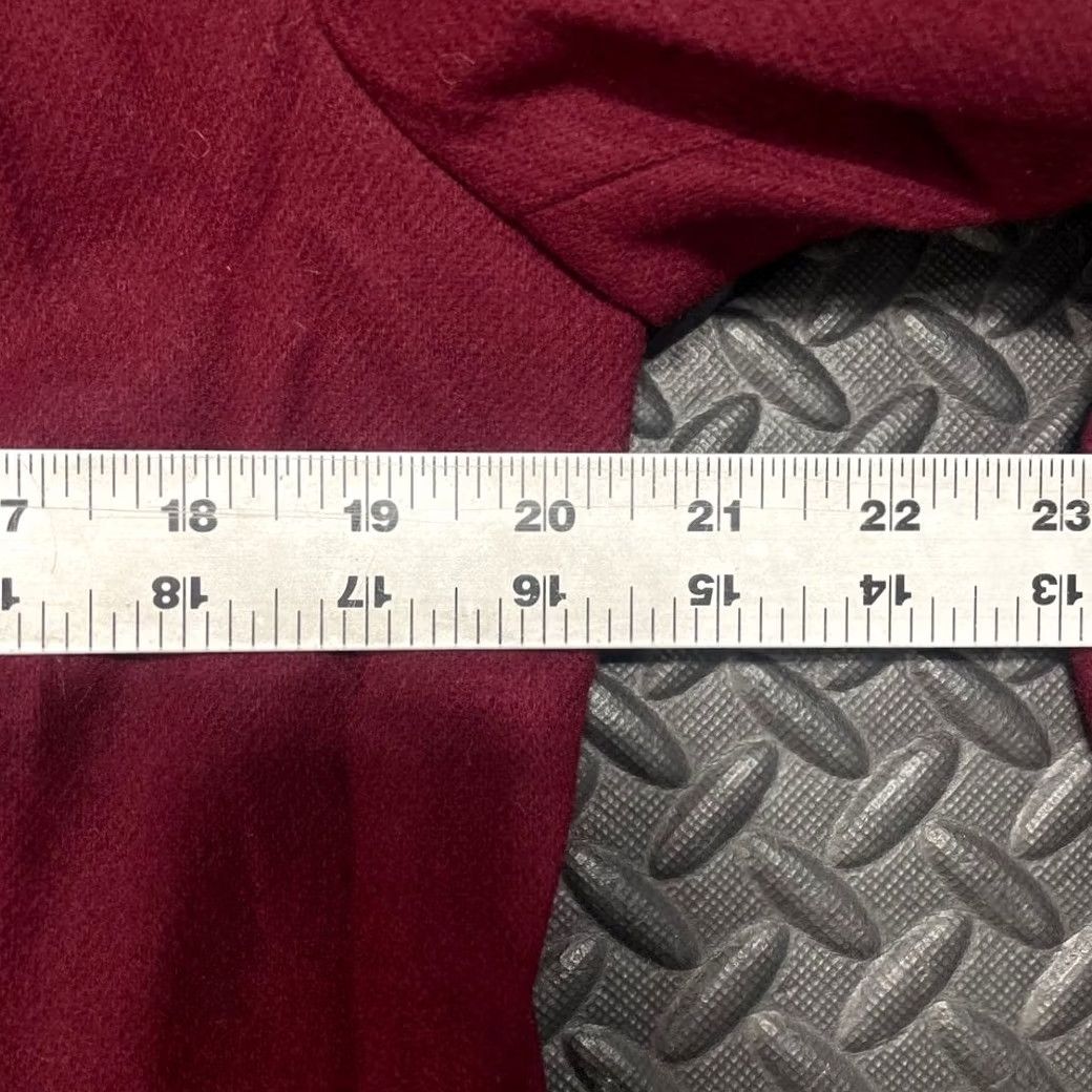 Vintage Sag Harbor Blazer Women Size 10 Maroon Red 100% Pure New Wool Casual One Button Size M / US 6-8 / IT 42-44 - 6 Thumbnail