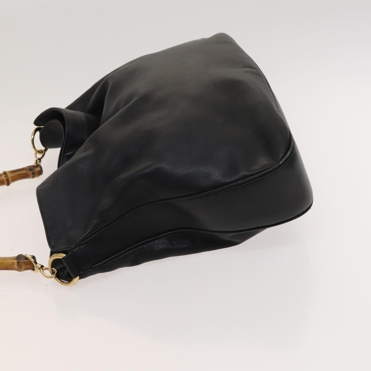 Gucci GUCCI Bamboo Hand Bag Leather Black Gold 001 1781 001 1781 Size ONE SIZE - 5 Thumbnail