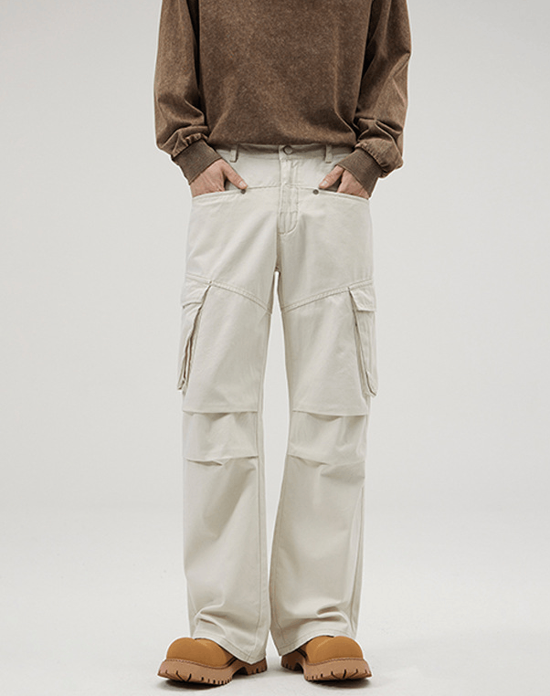 Japanese Brand × Jean Vintage beige multi-pocket casual work trousers Size US 32 / EU 48 - 2 Thumbnail