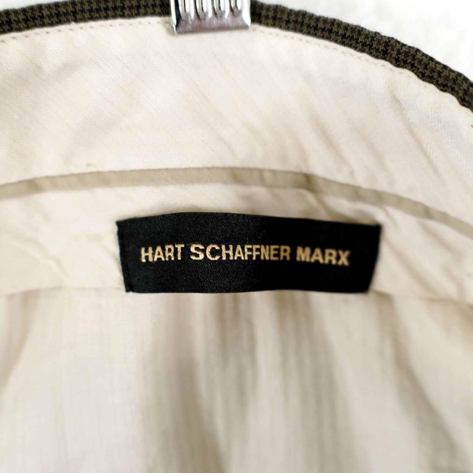 Hart Schaffner Marx Hart Schaffner Marx Wool Green Star Check Pleated Cuffed Dre Size 34R - 6 Thumbnail