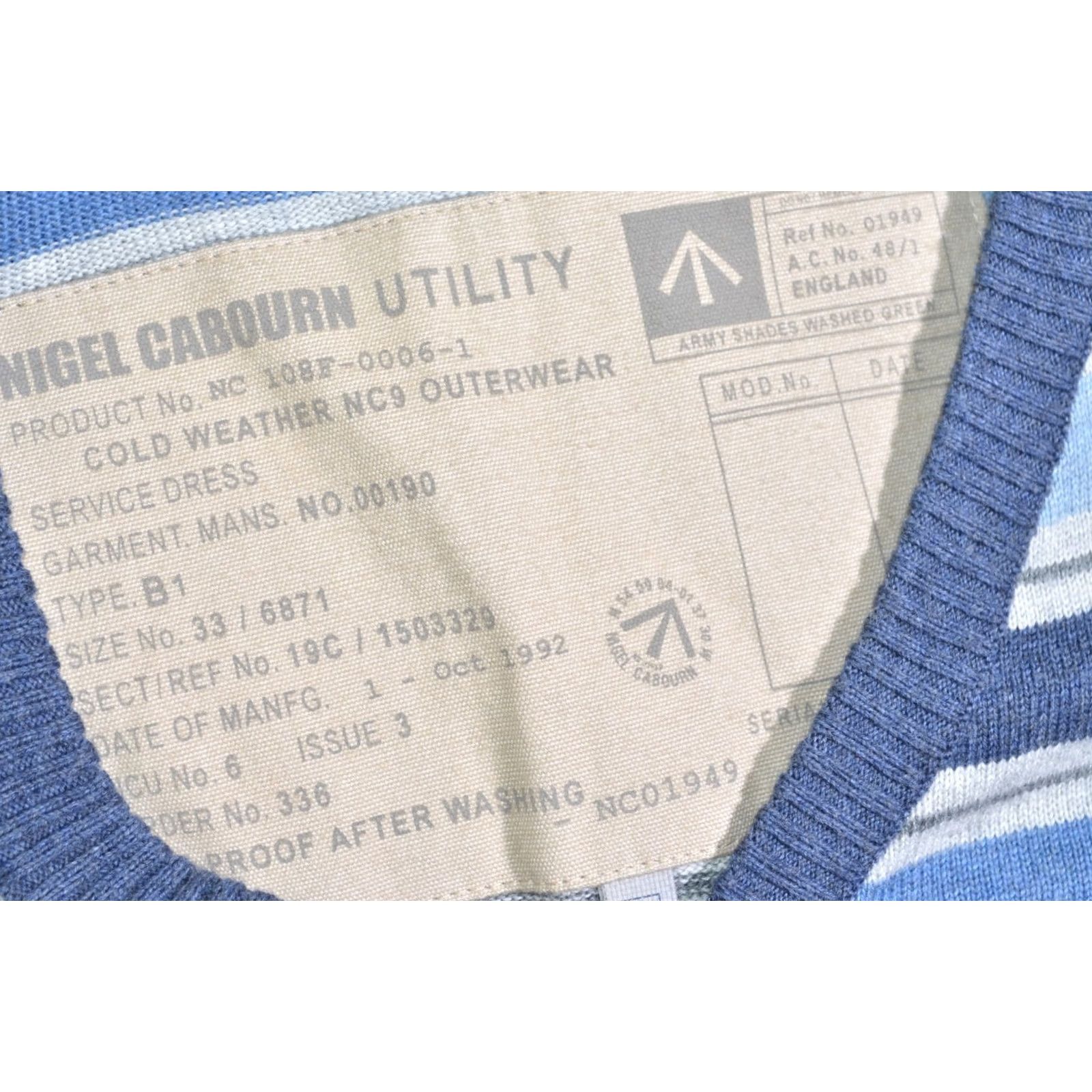 Nigel Cabourn Nigel Cabourn Jumper Striped V-Neck Blue Multicoloured Size M Men Knit Pullover Long Sleeve Modern Era 90s? Size US M / EU 48-50 / 2 - 4 Thumbnail