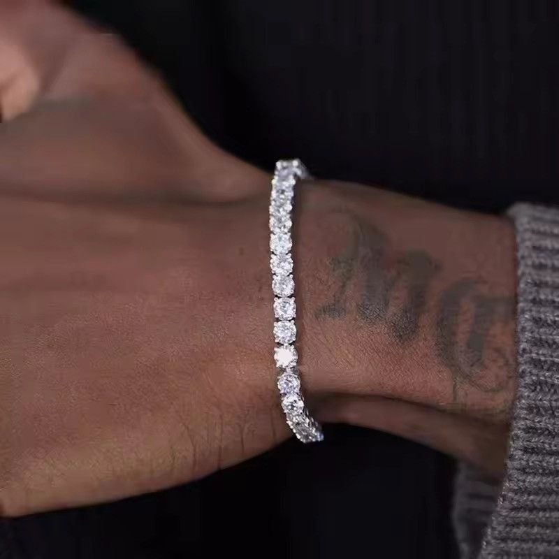 Jewelry 20 cm Diamond Ice Bracelet Link Jewelry Casual Chain Cuff Size ONE SIZE - 3 Thumbnail