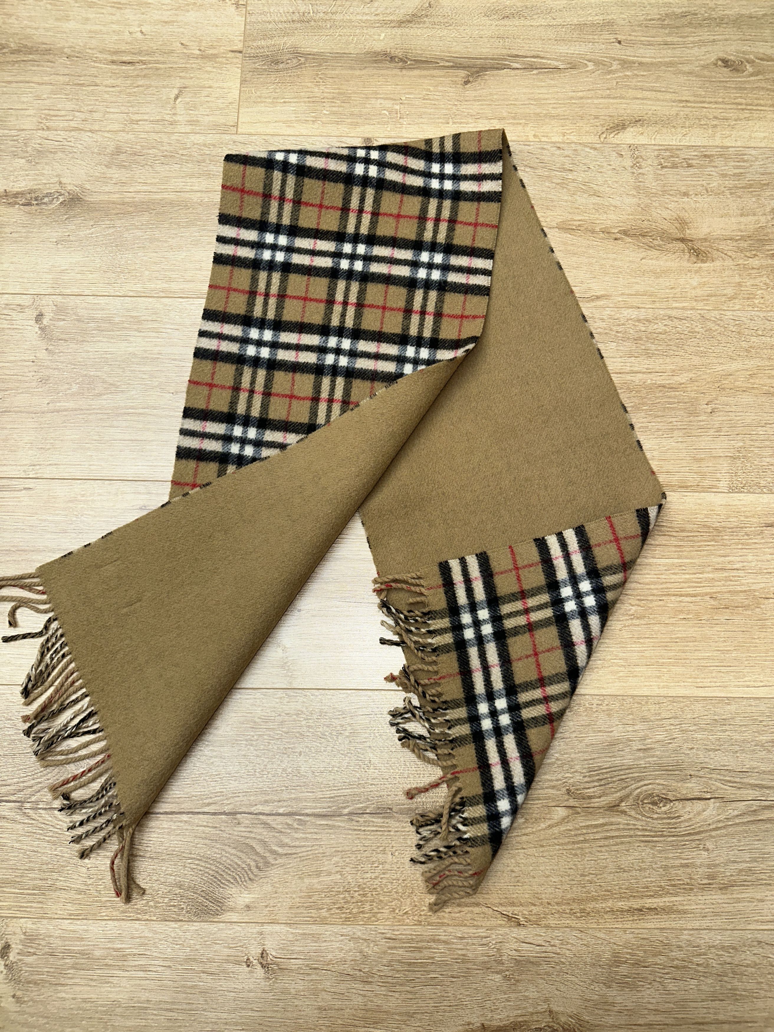 Iconic Vintage Burberrys Reversible Check Scarf 150x28cm