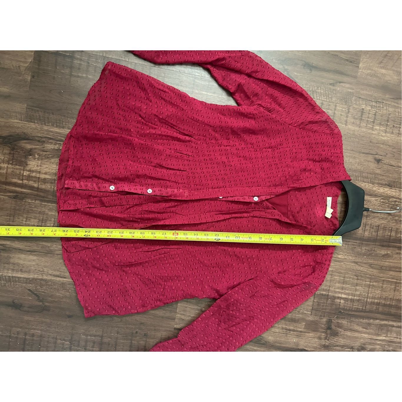 Anthropologie Anthropologie Meadow Rue Clipdot Tieneck Blouse in Raspberry Size S / US 4 / IT 40 - 10 Thumbnail