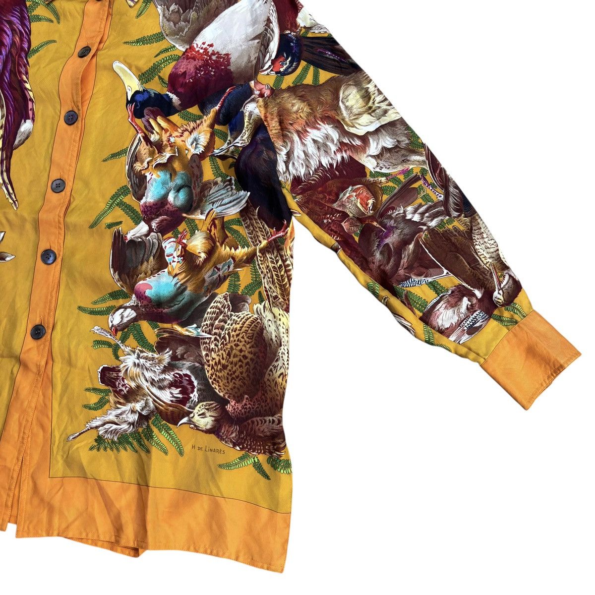 Hermes Vintage Hermes Henri de Linares Silk Shirt Size US M / EU 48-50 / 2 - 8 Thumbnail