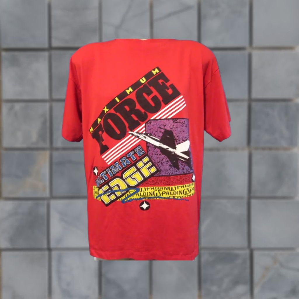 Spalding VINTAGE SPALDING MAXIMUM FORCE T-Shirt XL Red Men Short Sleeve Crew Neck 80s 90s Cartoon Sneakers Single Stitch Size US XL / EU 56 / 4 - 1 Thumbnail