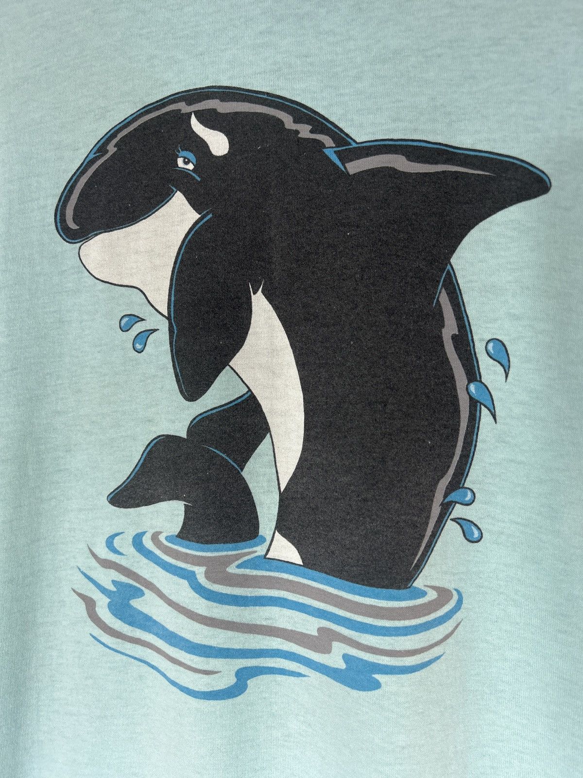 Vintage Vintage 1987 Shamu Sea World Tiffany Blue Promo Tee Size US L / EU 52-54 / 3 - 5 Thumbnail