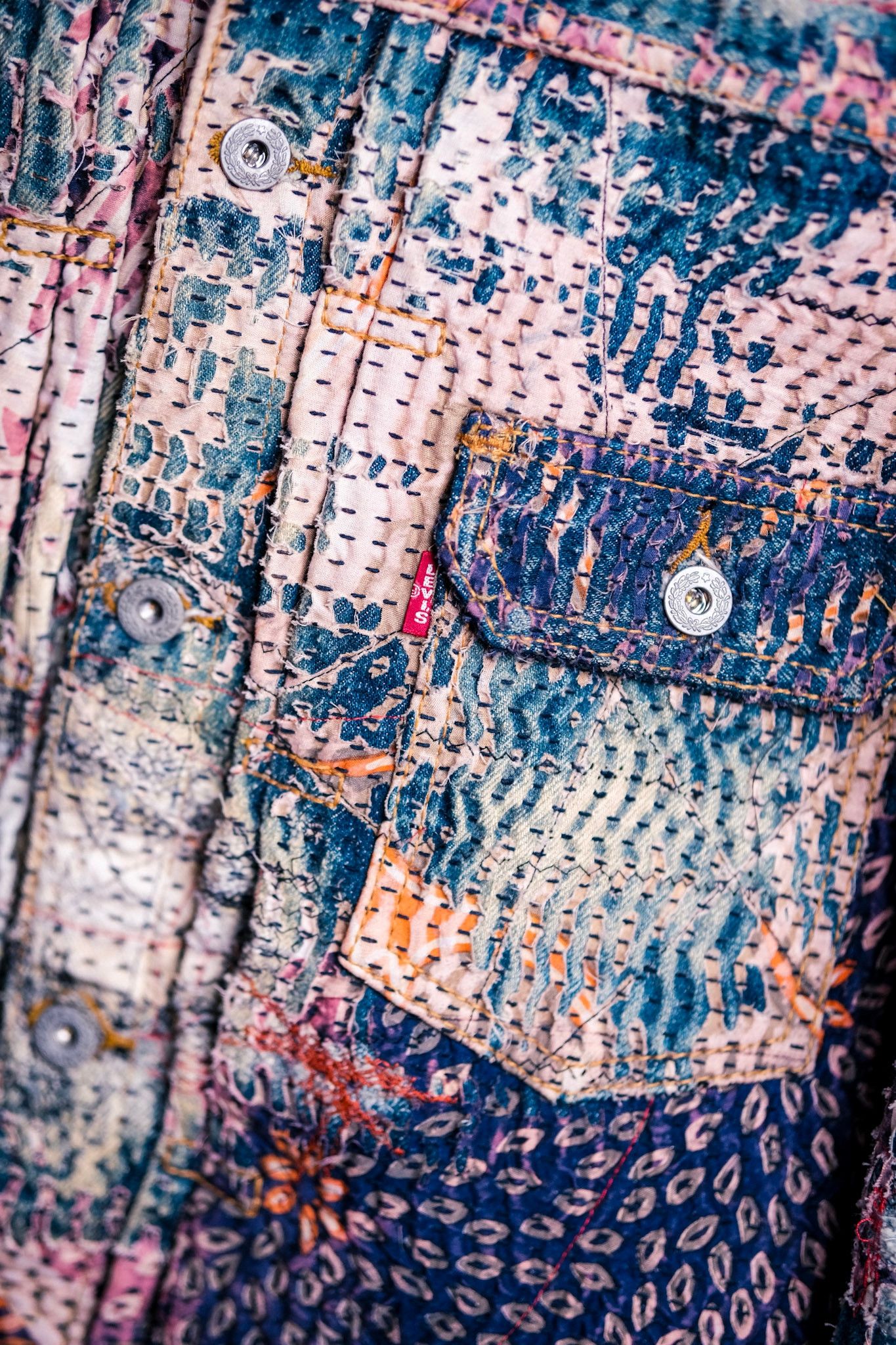 Levi's Levis 71507 Selvedge X Sashiko Boro Etnic Jacket Size US M / EU 48-50 / 2 - 12 Thumbnail