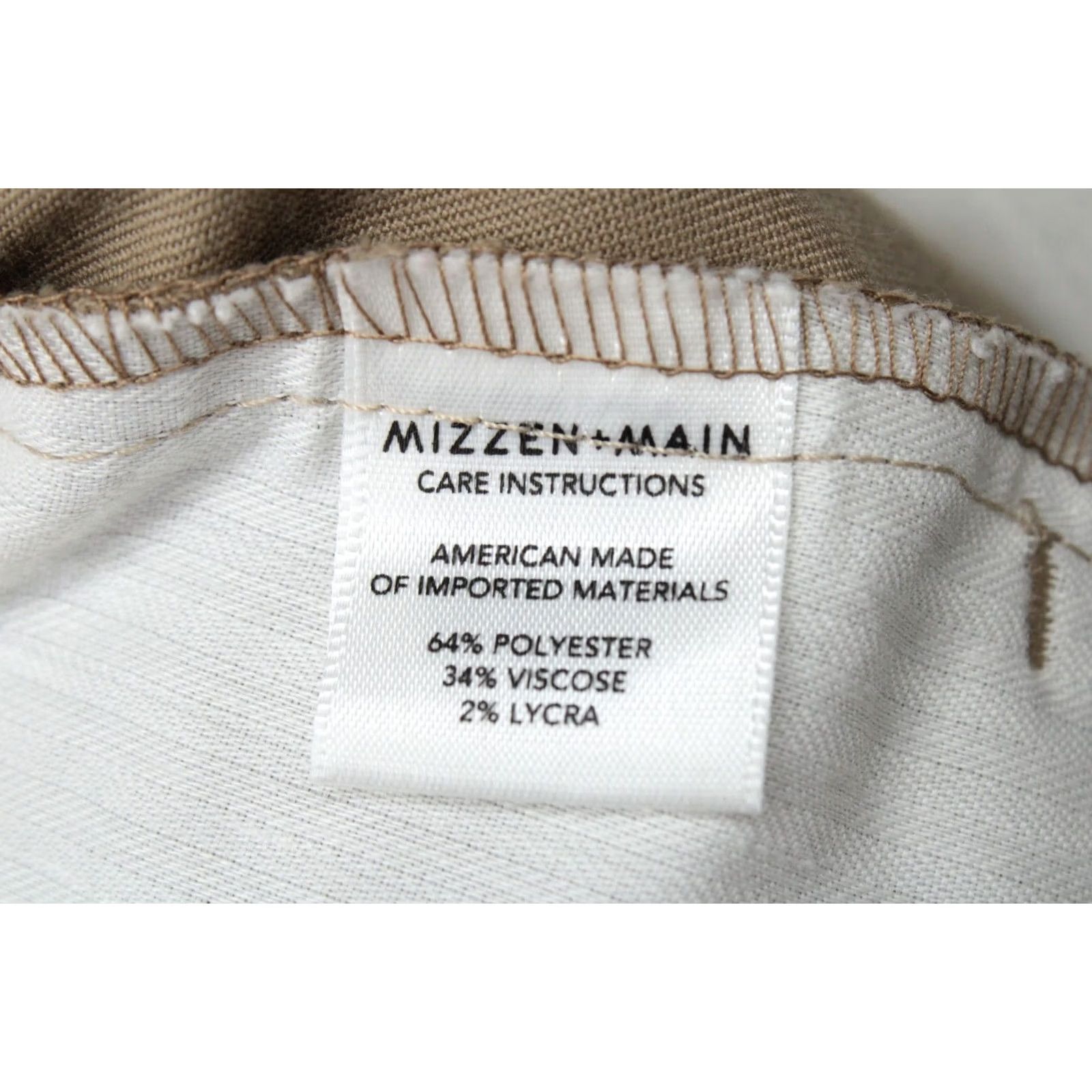 Mizzen+Main Mizzen + Main Pants Mens 40 Tan Un-Hemmed Tapered Performance Golf Preppy USA Pants Size US 40 / EU 56 - 7 Thumbnail
