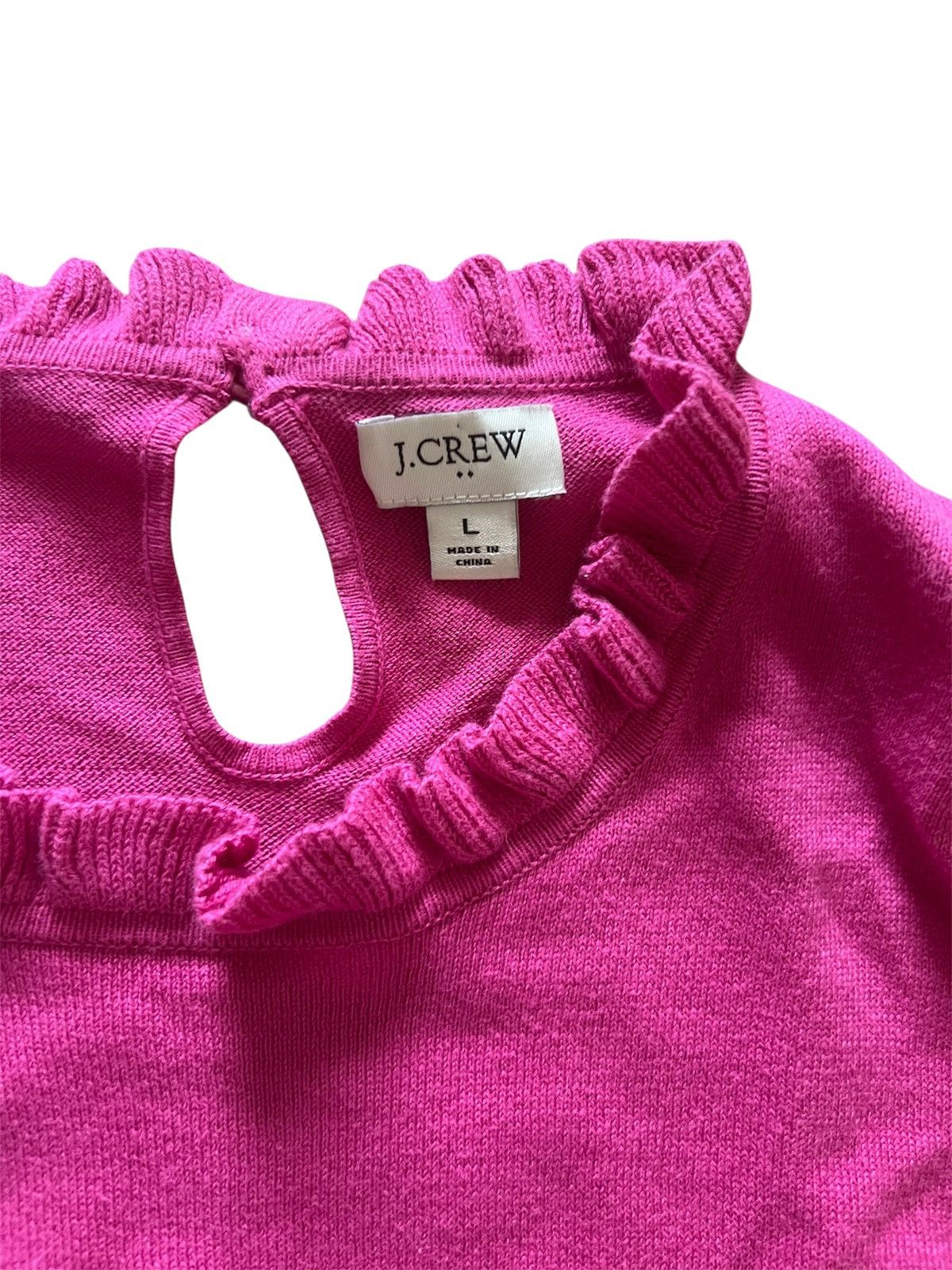 J.Crew J. Crew Women’s Pink Long Sleeve Ruffleneck Sweater | Large Size L / US 10 / IT 46 - 3 Thumbnail