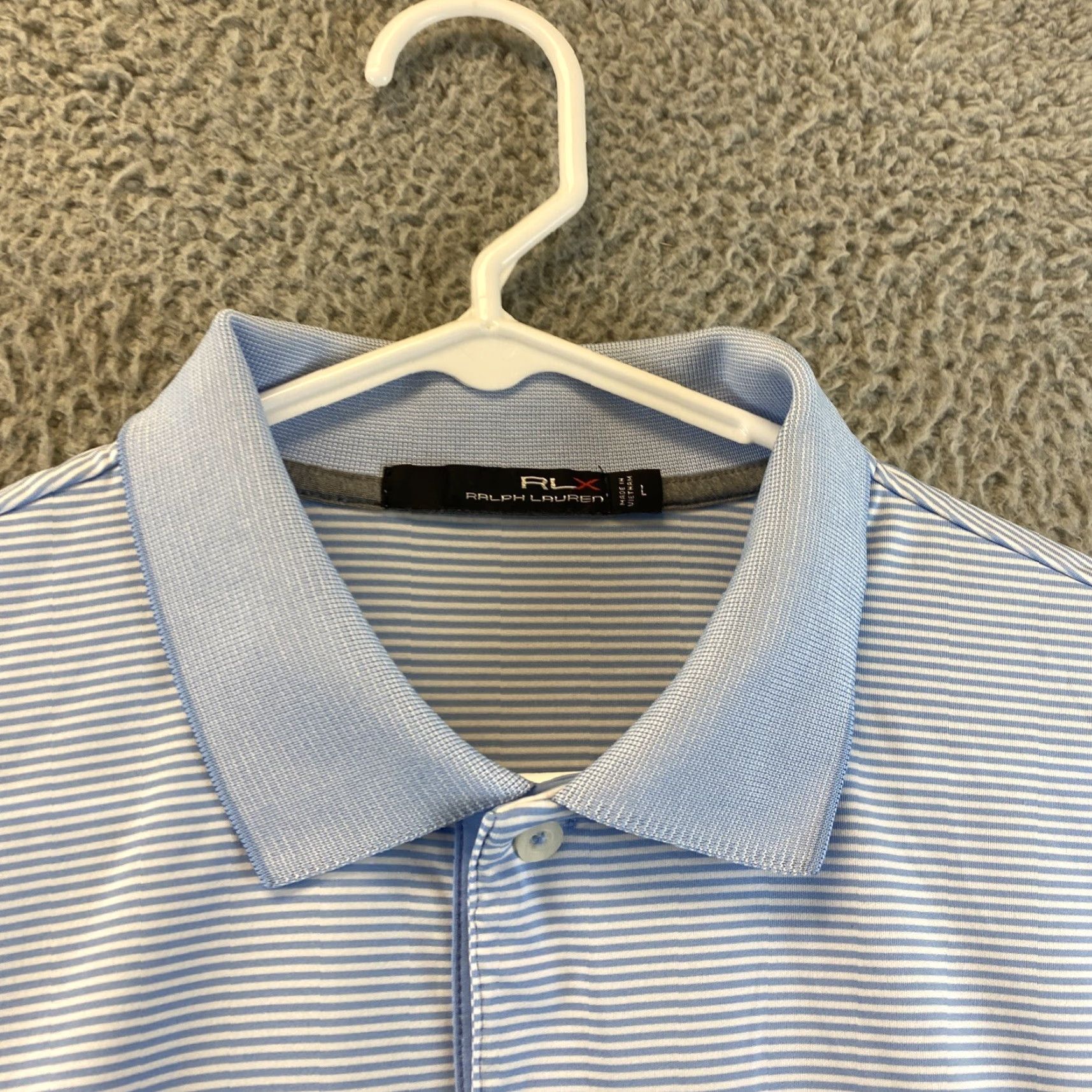 RLX Ralph Lauren RLX Ralph Lauren Golf Polo Shirt Mens L Blue Striped Wicking / 81-66 Size US L / EU 52-54 / 3 - 5 Thumbnail