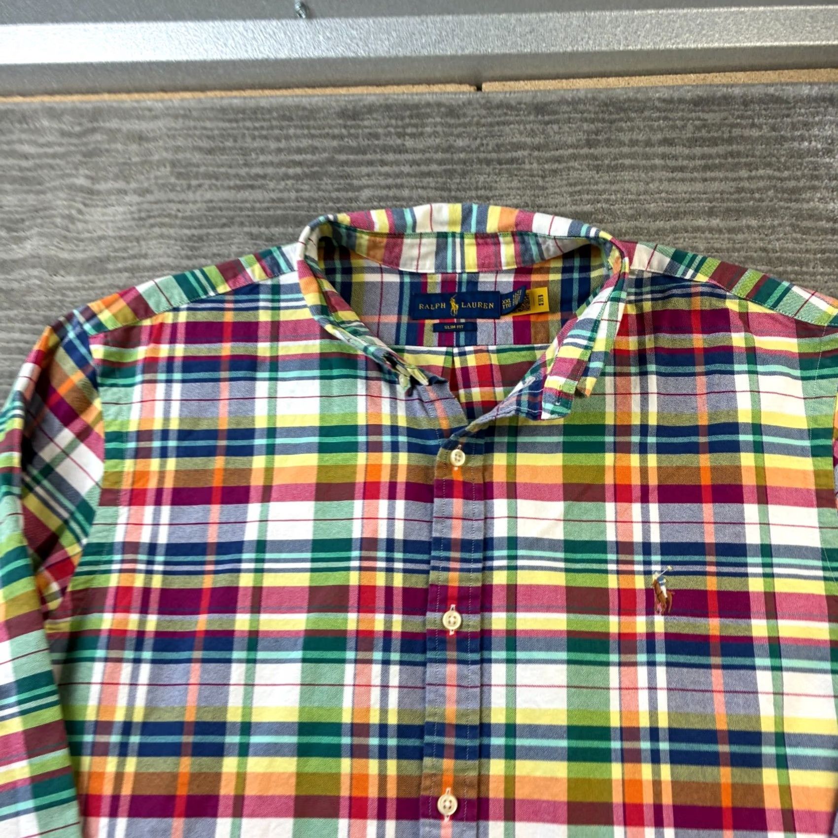 Polo Ralph Lauren Ralph Lauren Shirt Mens 2XL Oxford Slim Fit Tartan Plaid Flesh Pony Size US XXL / EU 58 / 5 - 3 Thumbnail