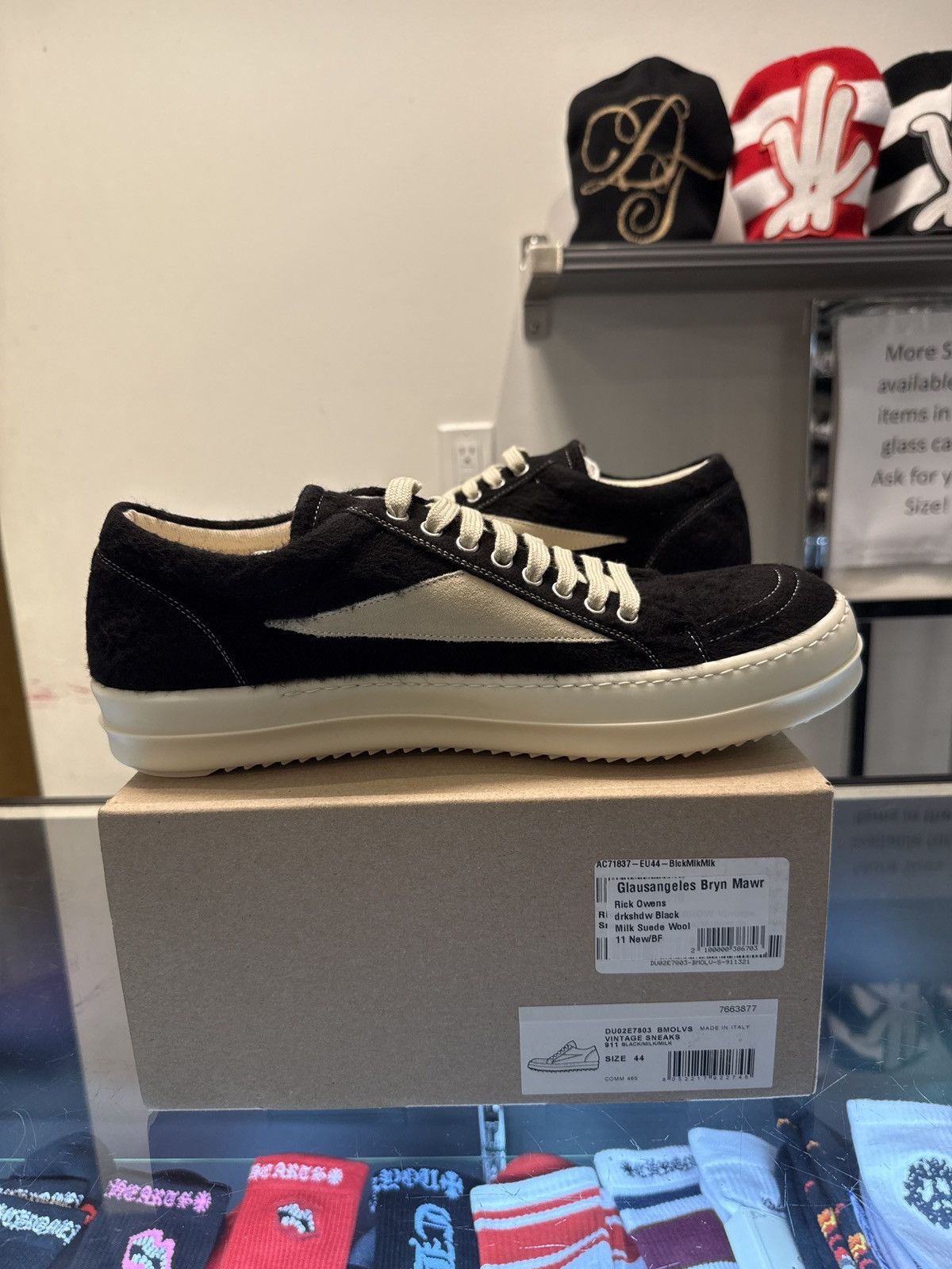 Rick Owens Drkshdw Rick Owens Drkshdw Black Milk Vintage Sneaks Size US 11 / EU 44 - 2 Thumbnail