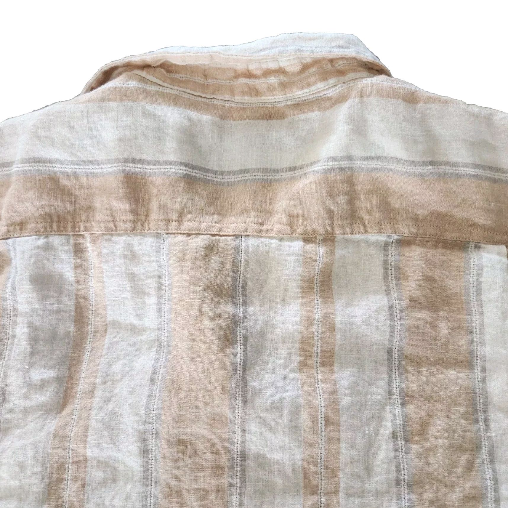 Vintage VINTAGE Bruno Beige Striped Linen Blend Shirt Button Up Collared Shirt Men's XL Regular Beige Striped Linen Blend Shirt Size US XL / EU 56 / 4 - 5 Thumbnail