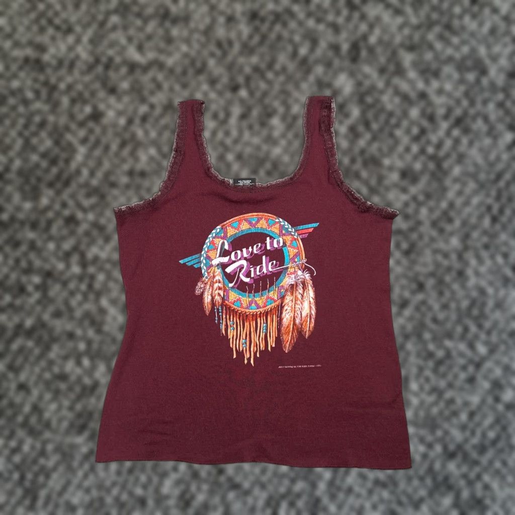 Native Vintage 3D Emblem Tank Top Biker Chick Native Aztec 90s Maroon Size XL Size XL / US 12-14 / IT 48-50 - 1 Thumbnail