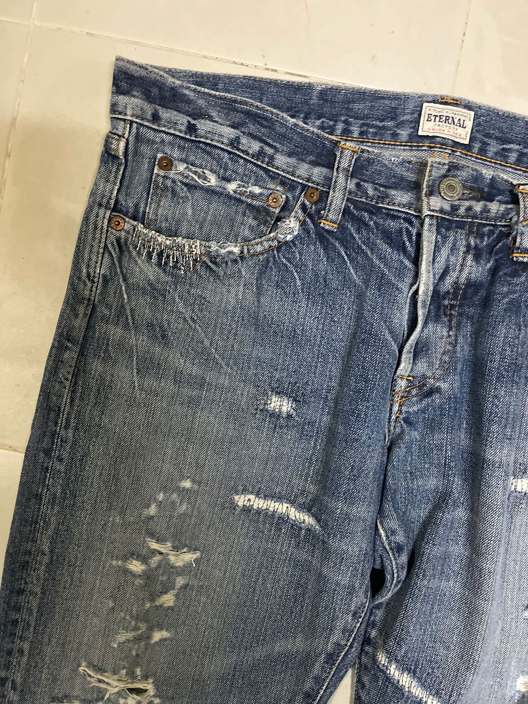 Eternal × Japanese Brand Eternal Japan Washed Ripped Jeans Low Rise Size US 34 / EU 50 - 4 Thumbnail