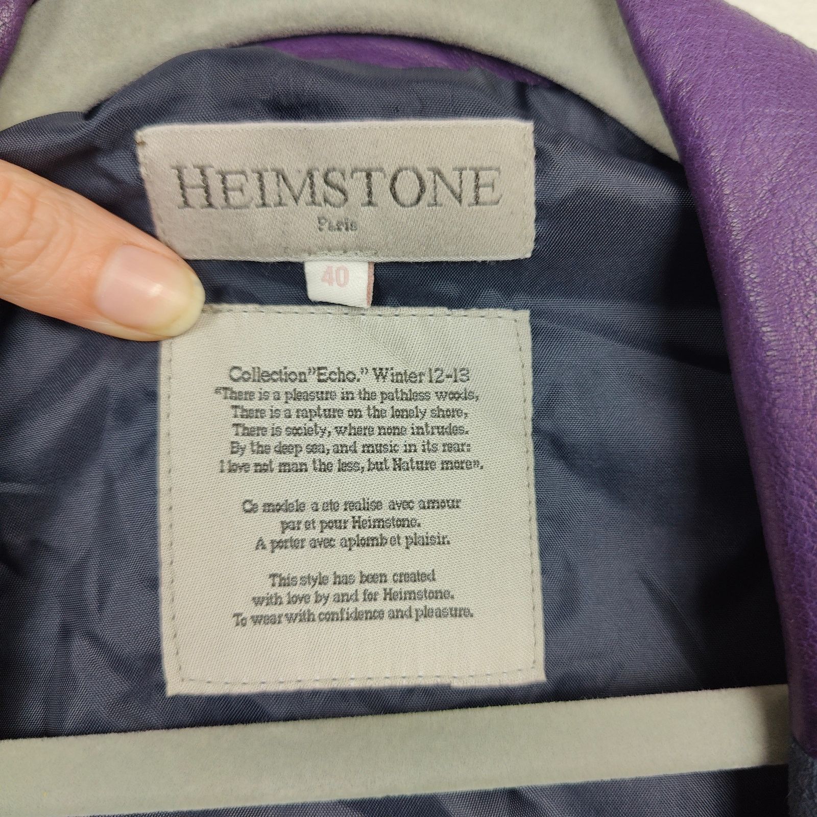 Other Heimstone Leather Jacket Womens 40 US Medium Approx Purple Size M / US 6-8 / IT 42-44 - 7 Thumbnail