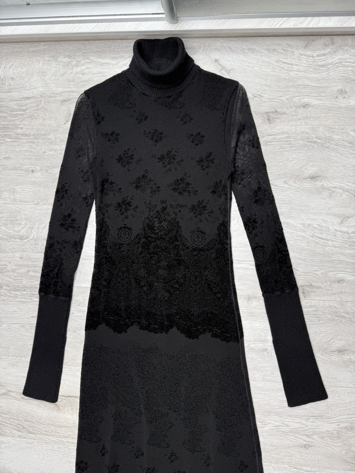 Jean Paul Gaultier Jean Paul Gaultier Sheer Mesh Velvet Pattern Maxi Dress Size S / US 4 / IT 40 - 5 Thumbnail