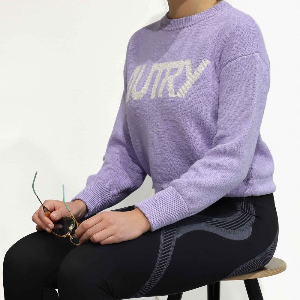 AUTRY o1y0725 Crewneck Sweater in Lilac Size S / US 4 / IT 40 - 4 Thumbnail