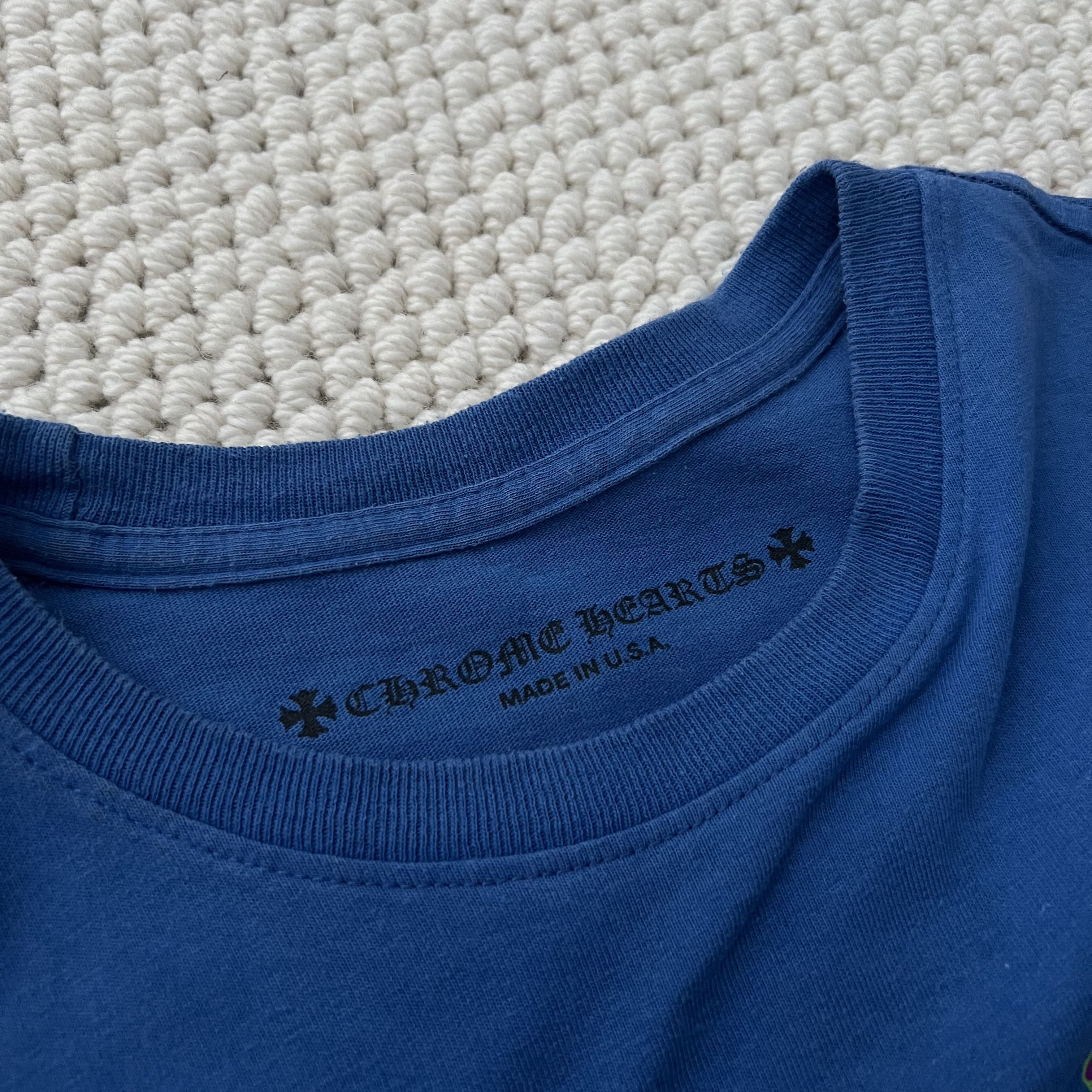 Chrome Hearts CHROME HEARTS 'SCROLL LOGO' TEE BLUE Size M / US 6-8 / IT 42-44 - 4 Thumbnail